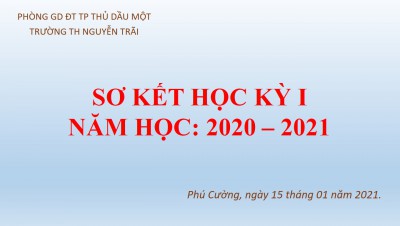 Trường TH Nguyễn Trãi Sơ kết học kỳ 1 năm học 2020-2021