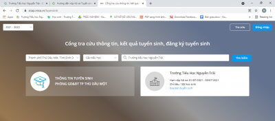 Hướng dẫn nộp hồ sơ Tuyển sinh lớp 1 trực tuyến năm học 2021 - 2022