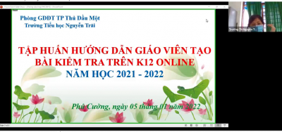 Tập huấn hướng dẫn giáo viên sử dụng phần mềm K12 online để kiểm tra đánh giá học sinh