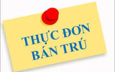 Thực đơn từ 6/6/2022 - 10/6/2022