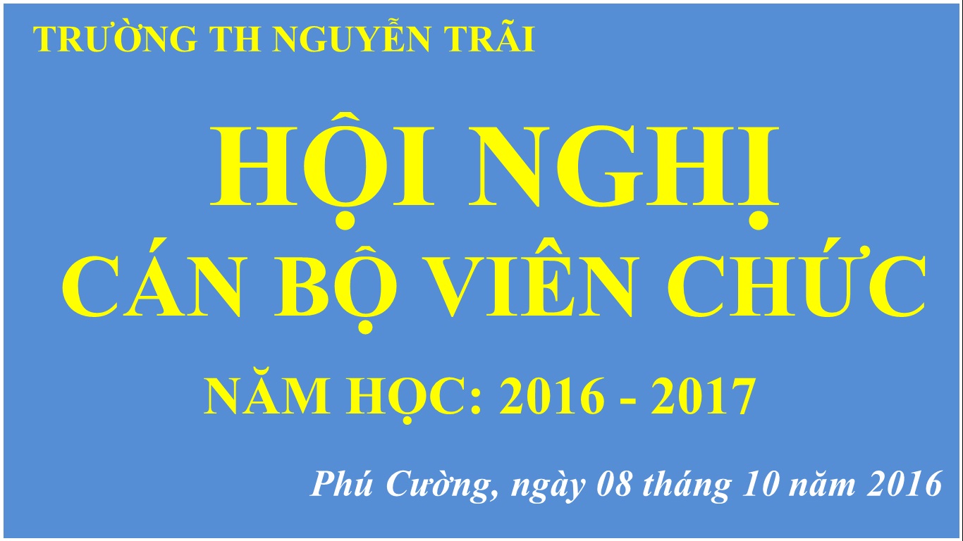 Hội nghị CBVC năm học 2016-2017