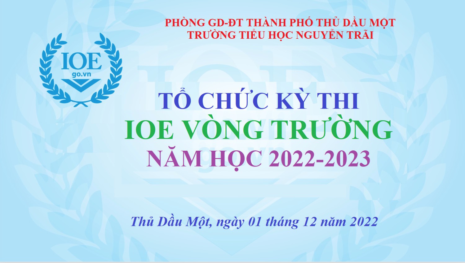 Tổ chức kỳ thi IOE cấp trường năm học 2022-2023